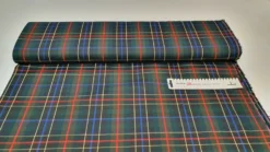 TARTANSTOFF SCHOTTISCH CHECK DUNKELGRÜN MIT BLAU