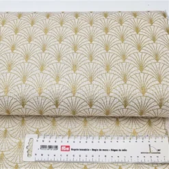 DEKOSTOFF FÜR TASCHEN & CO - Fb. BEIGE NATUR MIT GLITTER IN GOLD