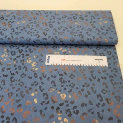 JEANSSTOFF FOIL ANIMAL DRUCK - Fb. JEANSBLAU