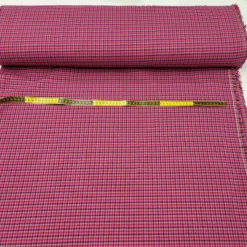 TWEED STOFF HAHNENTRITT / PIED DE POULE - Fb. 017 PINK / FUCHSIA / GRAU