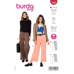 BURDA SCHNITTMUSTER 5969 - HOSE – MIT RÜCKW. GUMMIDURCHZUG, WEITE BEINE