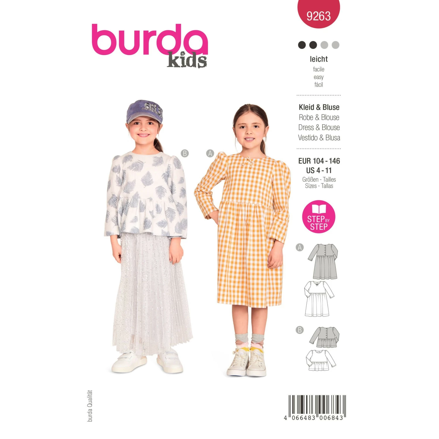 BURDA SCHNITTMUSTER 9263 - KLEID & BLUSE