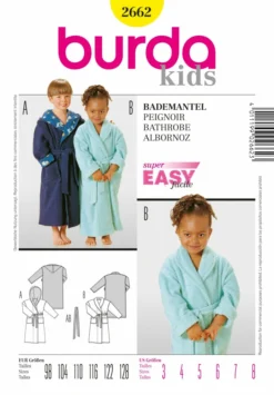 BURDA SCHNITTMUSTER 2662 - KINDER-BADEMANTEL