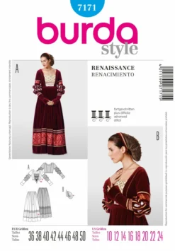 BURDA SCHNITTMUSTER 7171 - HISTORISCHES KLEID, RENAISSANCE