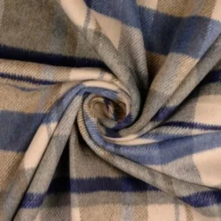 MANTELFLAUSCH KARO - Fb. WOLLBEIGE, BLUE, TAUPE
