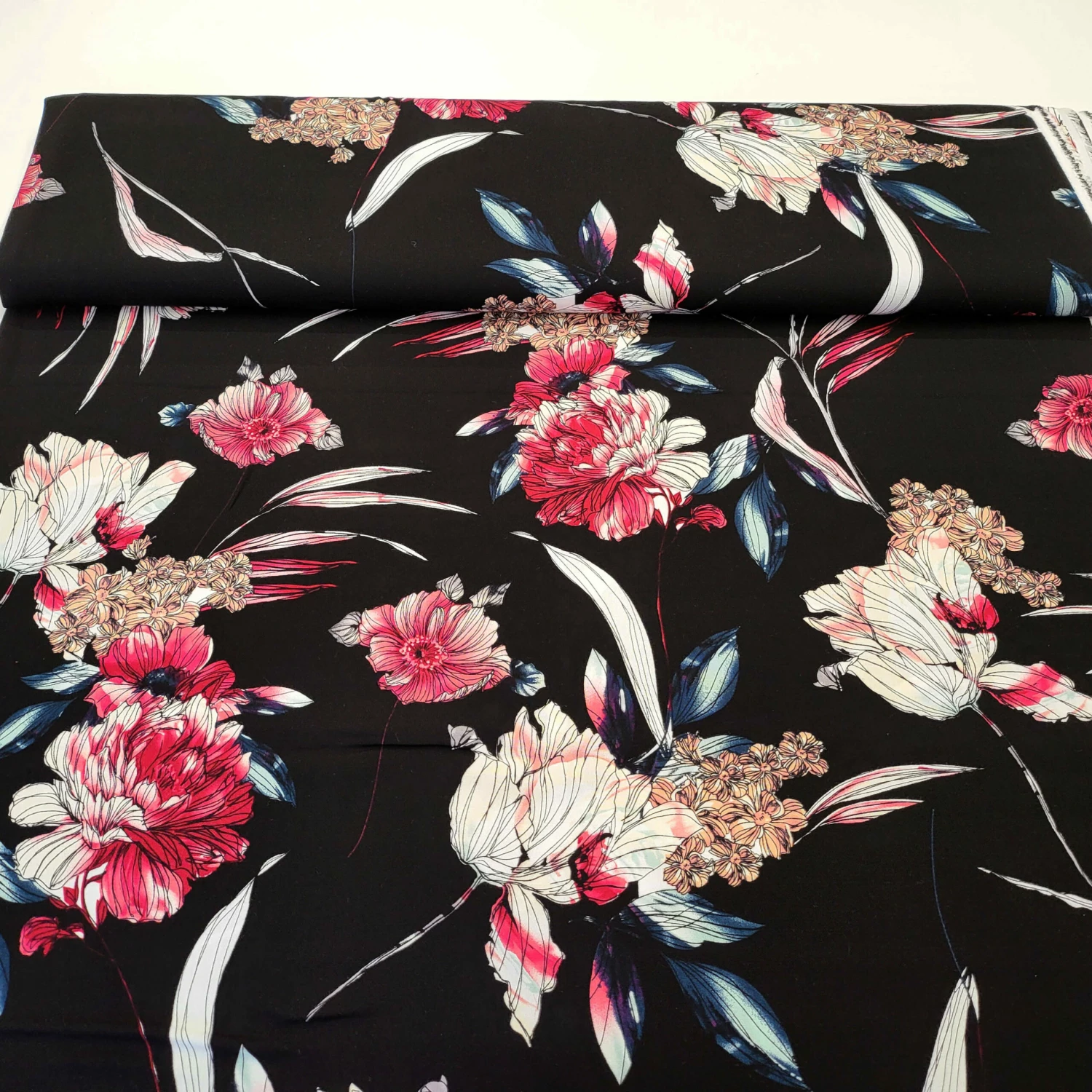 VISKOSE STOFF - Fb. SCHWARZ – Bild 2