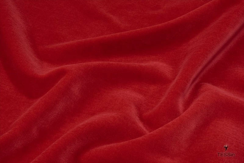 BAUMWOLLSAMT MIT GOLDKANTE - Fb. ROT